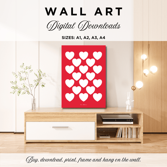DIGITAL WALL ART - ELLIE LOVE red white - SHALMIAK