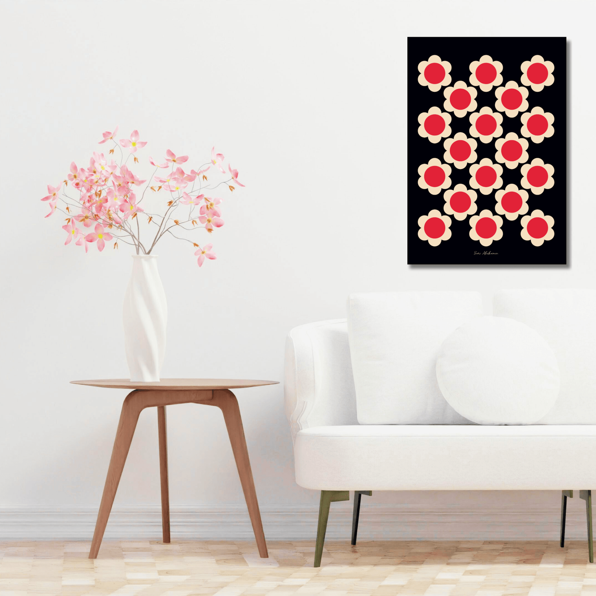 DIGITAL WALL ART - ELLIE red black - SHALMIAK