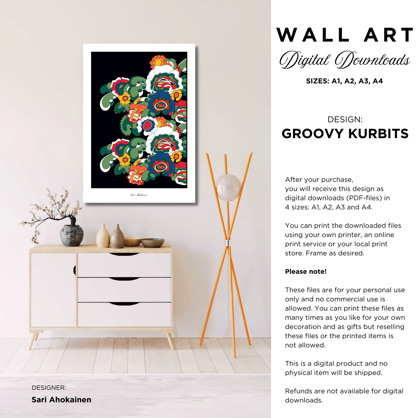 DIGITAL WALL ART - GROOVY KURBITS - SHALMIAK