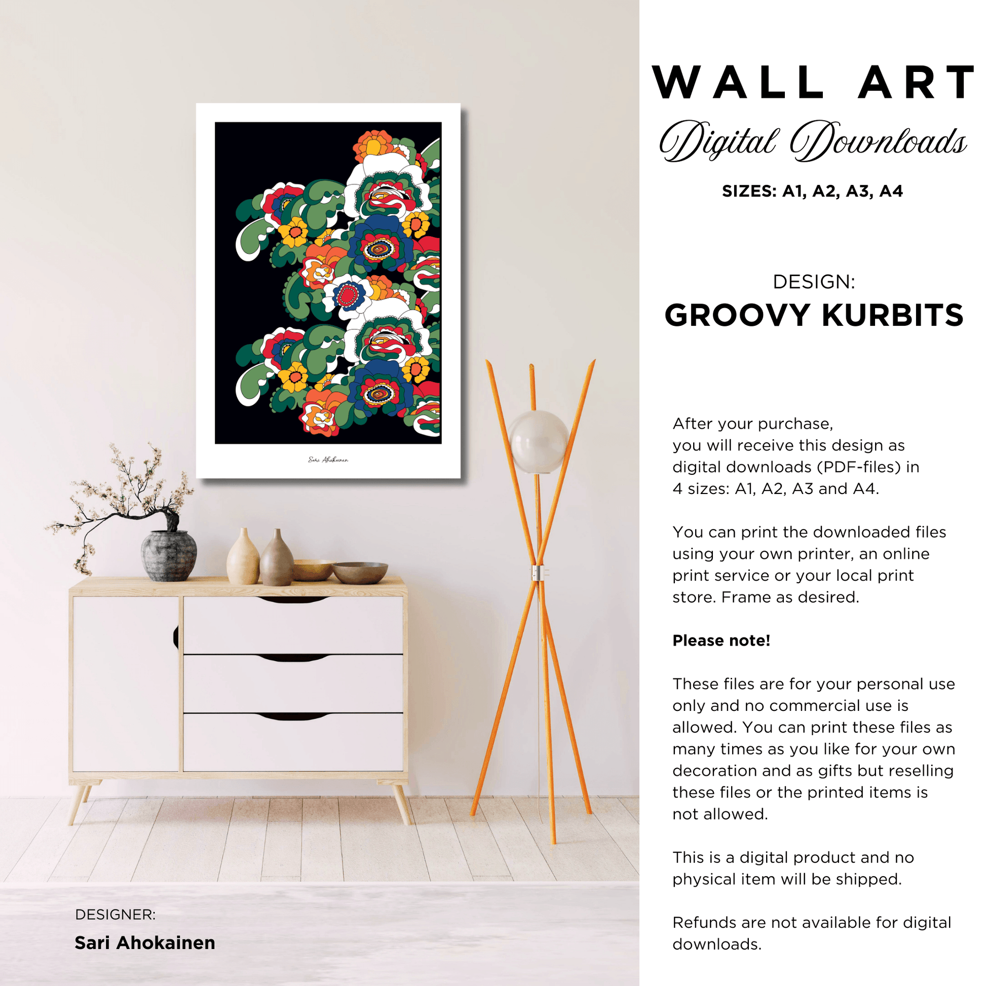 DIGITAL WALL ART - GROOVY KURBITS - SHALMIAK