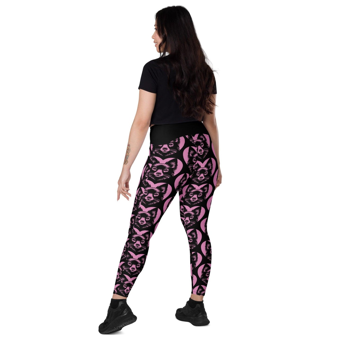 DOG BREED LEGGINGS with pockets - SCHIPPERKE - HERTTAHOUND - pink - SHALMIAK