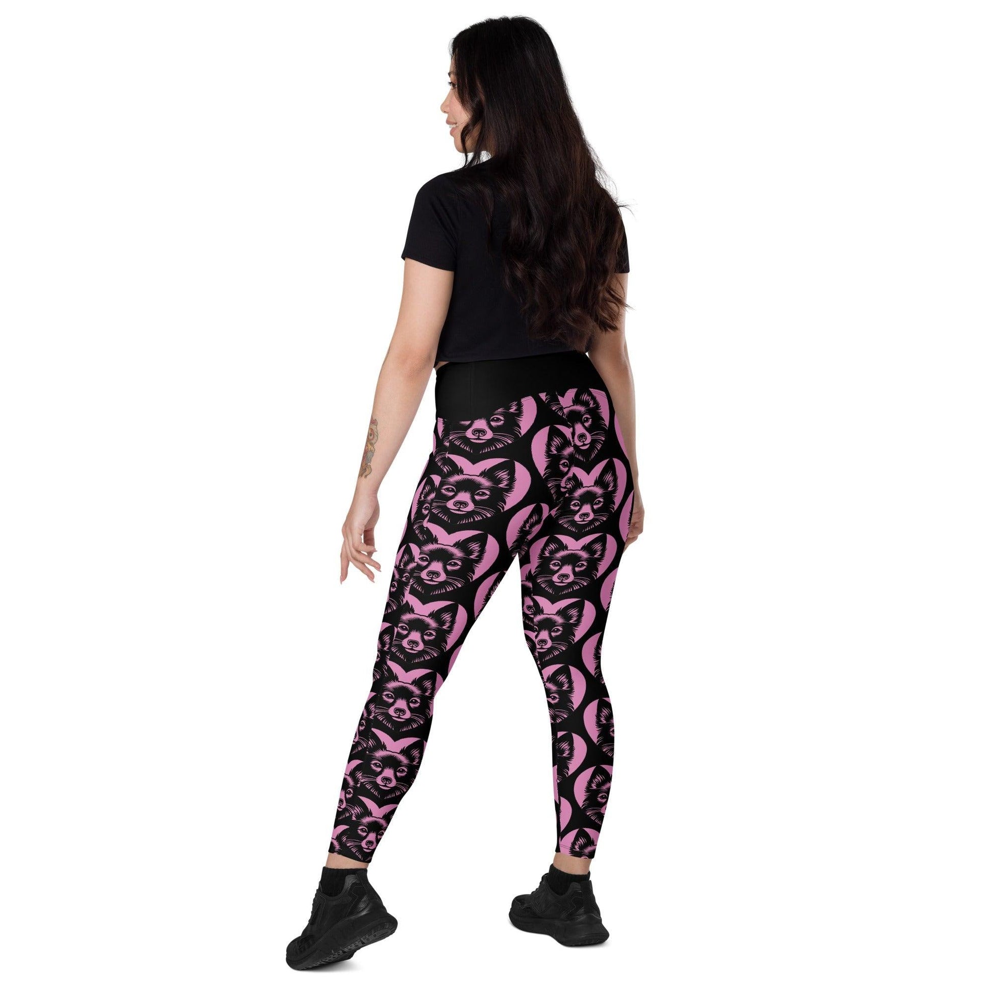 DOG BREED LEGGINGS with pockets - SCHIPPERKE - HERTTAHOUND - pink - SHALMIAK