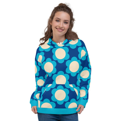 Hoodie - ELLIE blue - Classic floral print
