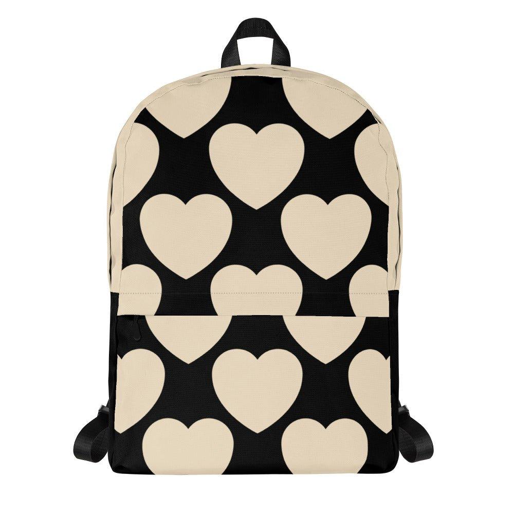 ELLIE LOVE black - Backpack - Bold Heart Print