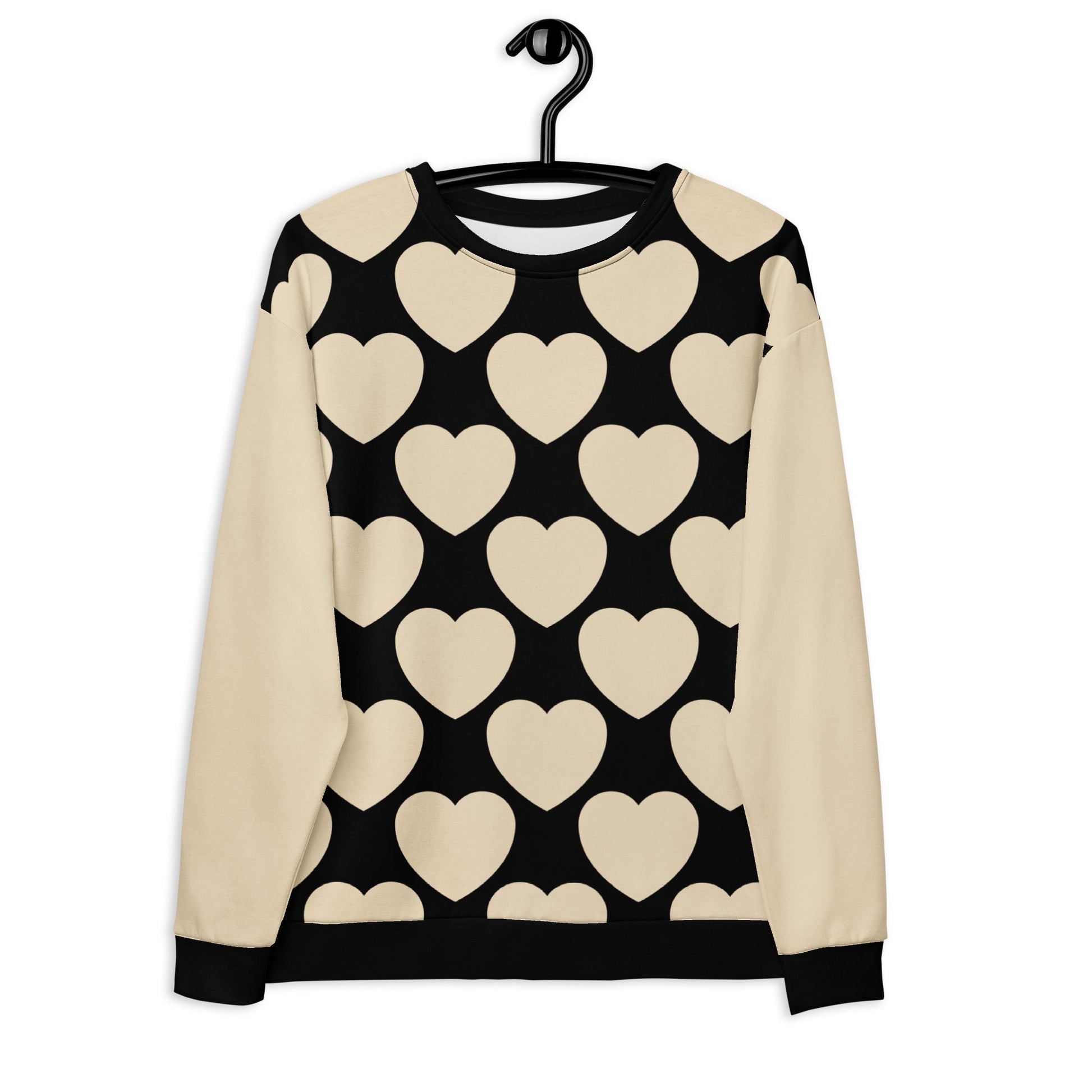 Sweatshirt - ELLIE LOVE black - Bold heart print 3XL
