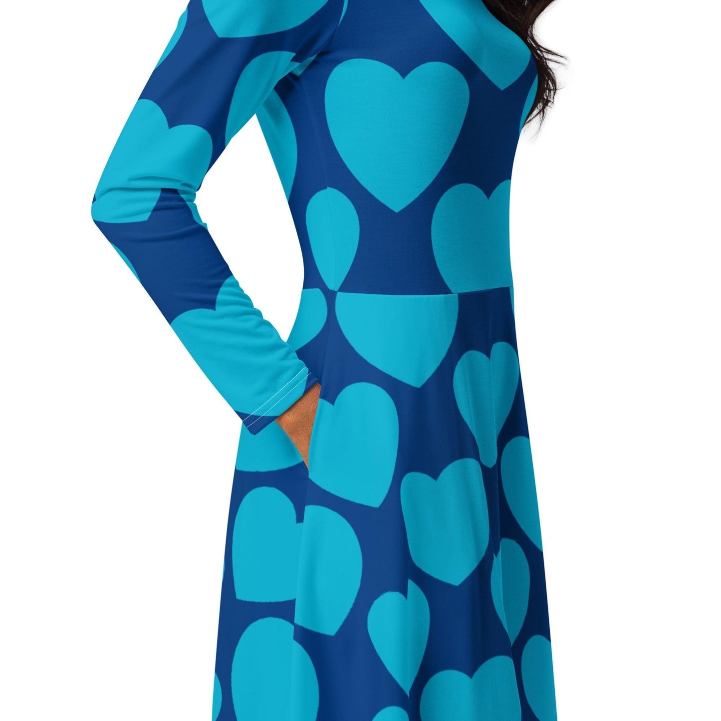ELLIE LOVE blues - Midi Dress With Pockets - SHALMIAK