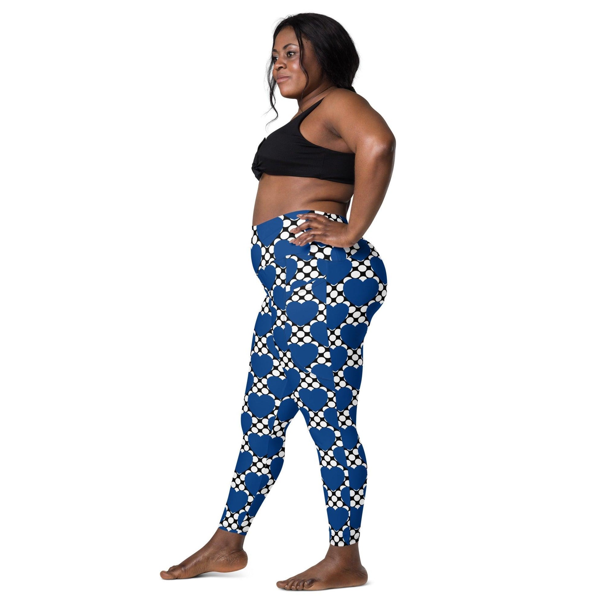 ELLIE LOVE DOT blue black - Leggings With Pockets - SHALMIAK