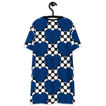 ELLIE LOVE DOT blue black - T-Shirt Dress - SHALMIAK