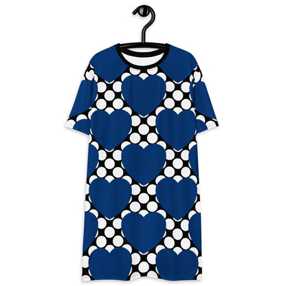 ELLIE LOVE DOT blue black - T-Shirt Dress - SHALMIAK