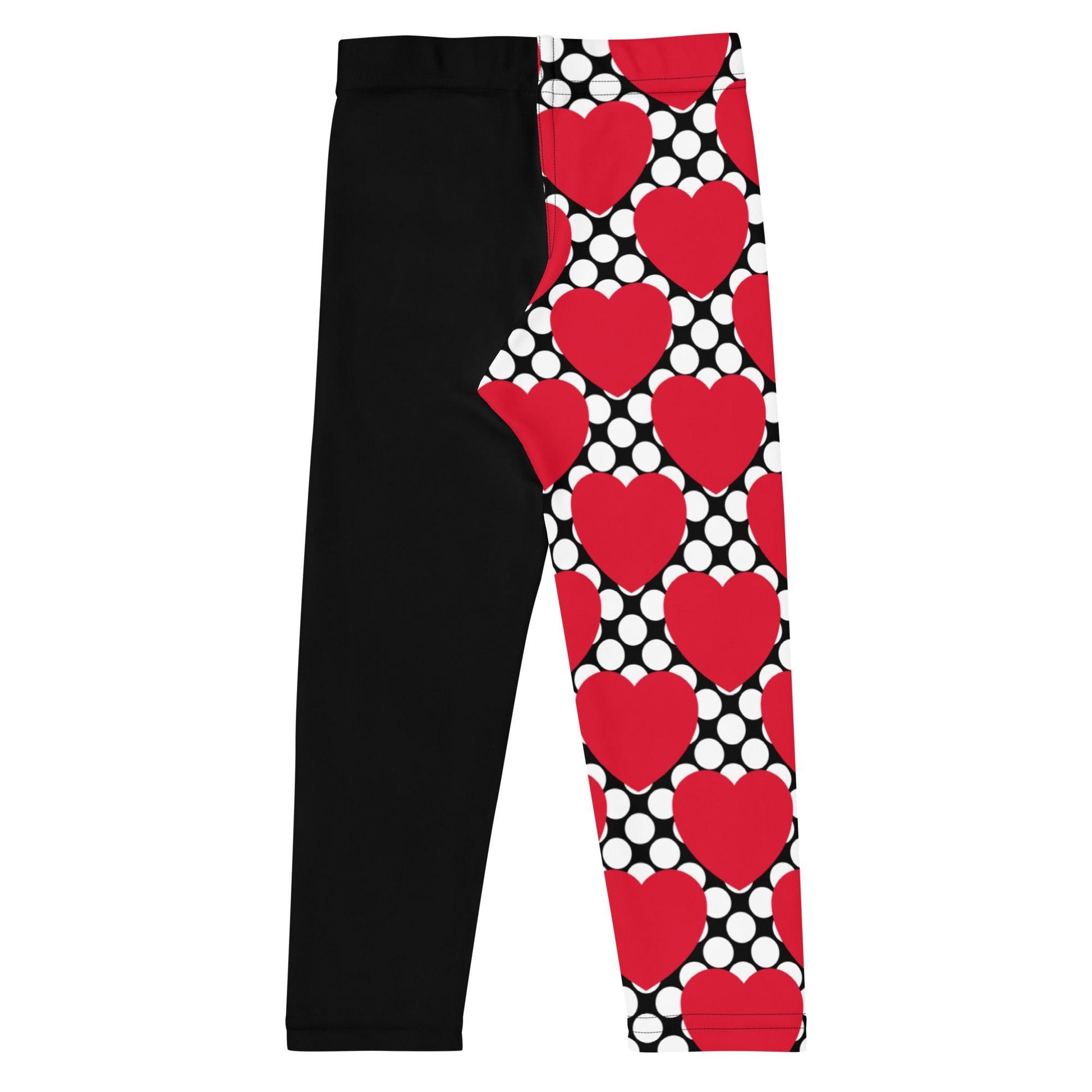 ELLIE LOVE DOT red black - Kids' Leggings - Bold Heart Print