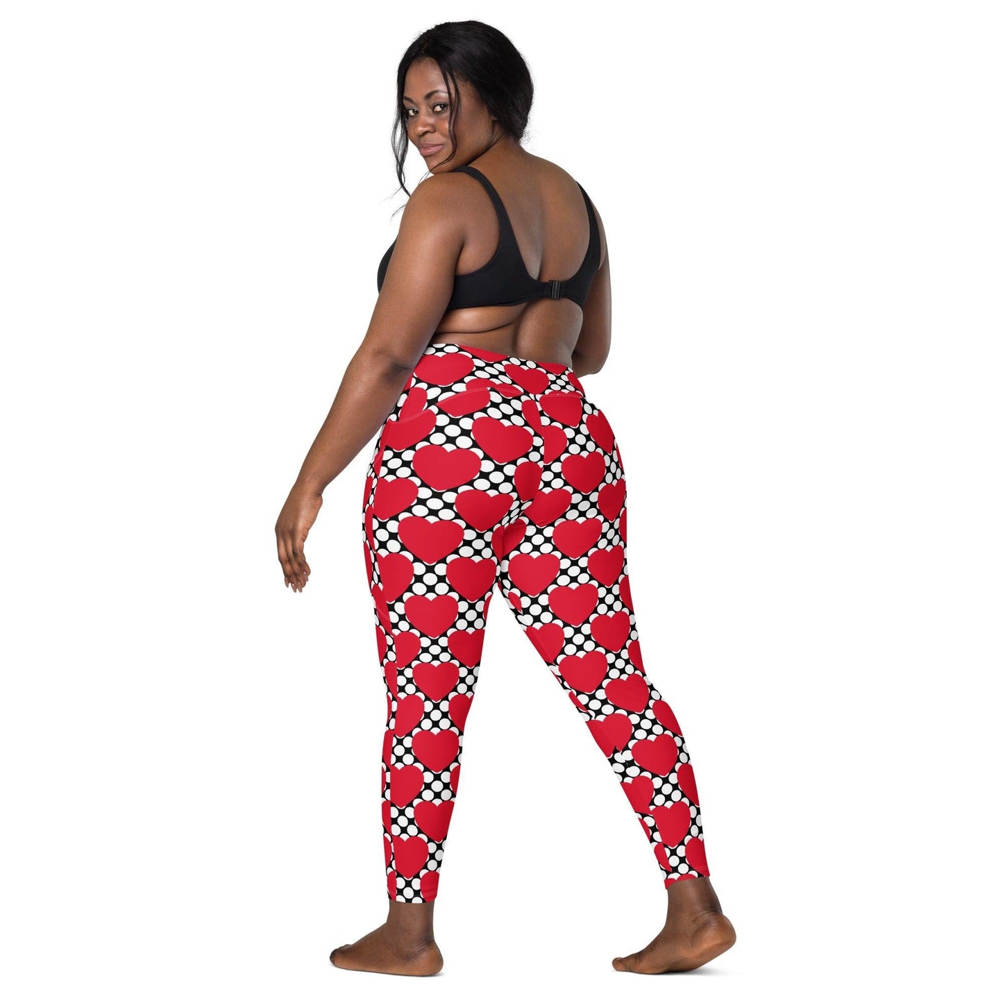 ELLIE LOVE DOT red black - Leggings With Pockets - SHALMIAK