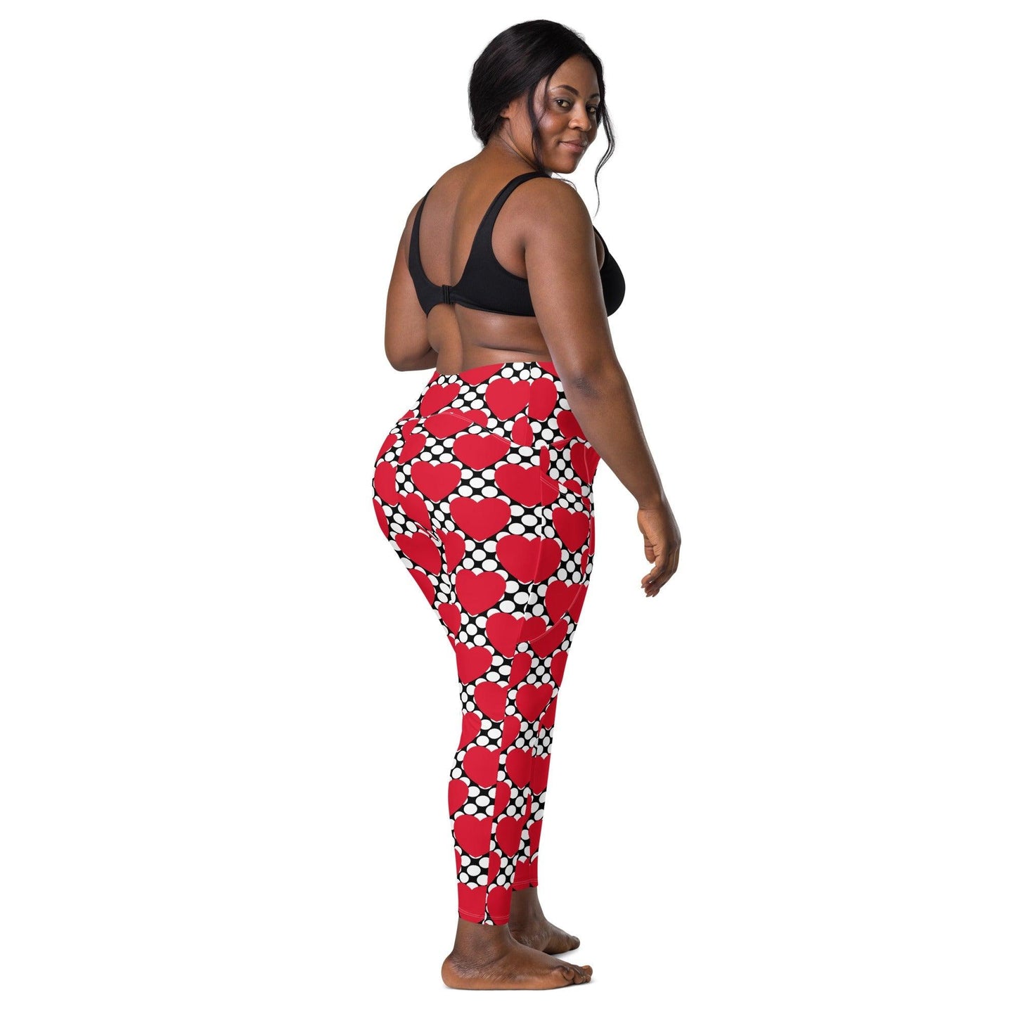 ELLIE LOVE DOT red black - Leggings With Pockets - SHALMIAK