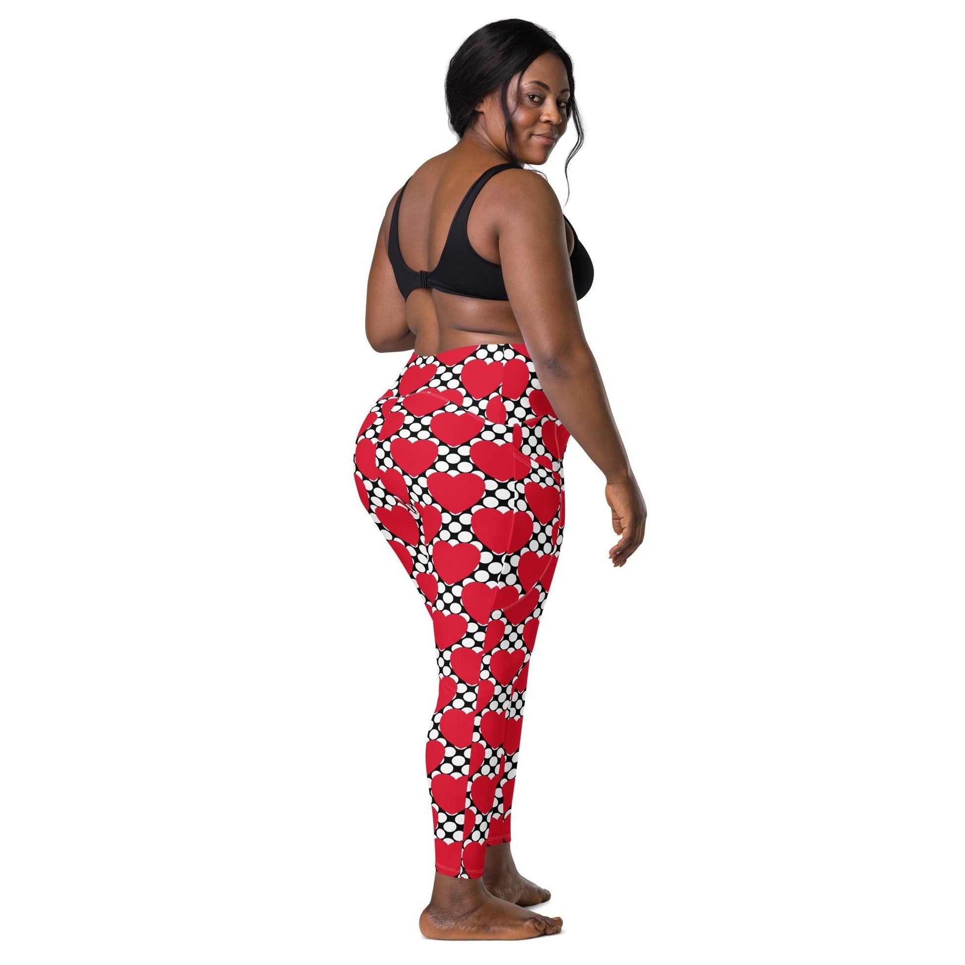 ELLIE LOVE DOT red black - Leggings With Pockets - SHALMIAK