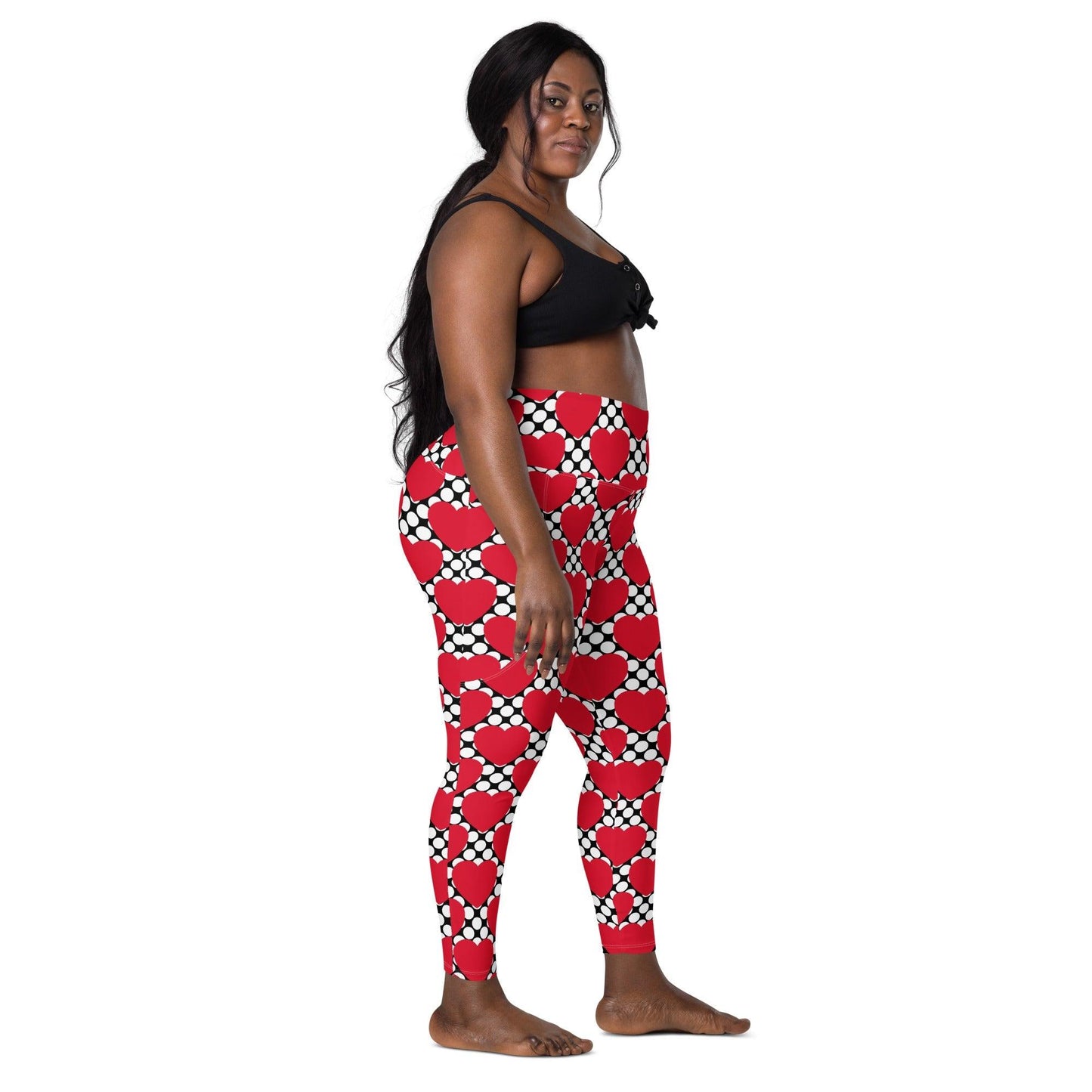 ELLIE LOVE DOT red black - Leggings With Pockets - SHALMIAK