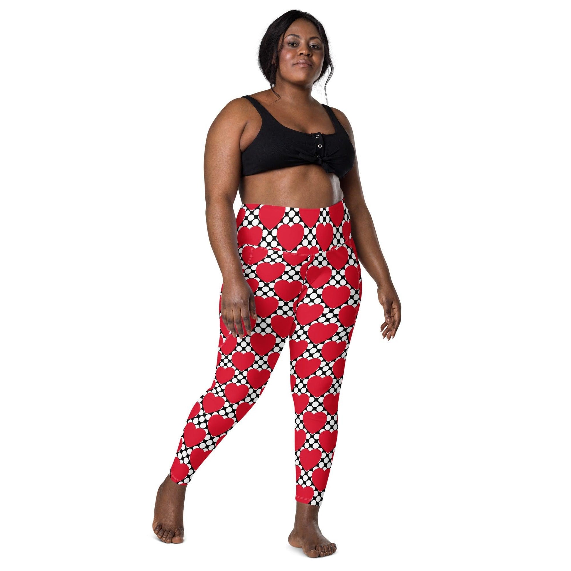ELLIE LOVE DOT red black - Leggings With Pockets - SHALMIAK