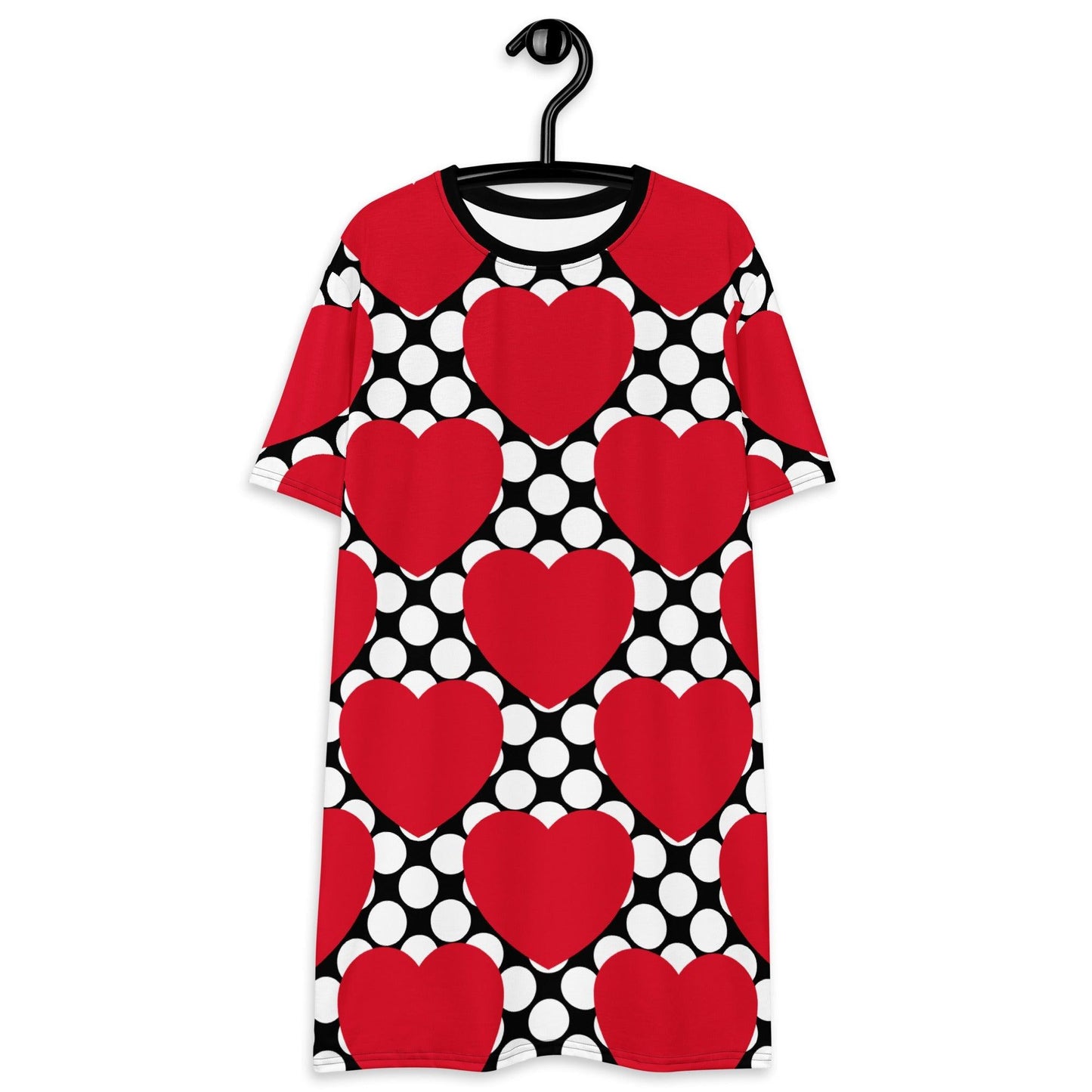 ELLIE LOVE DOT red black - T-Shirt Dress - SHALMIAK