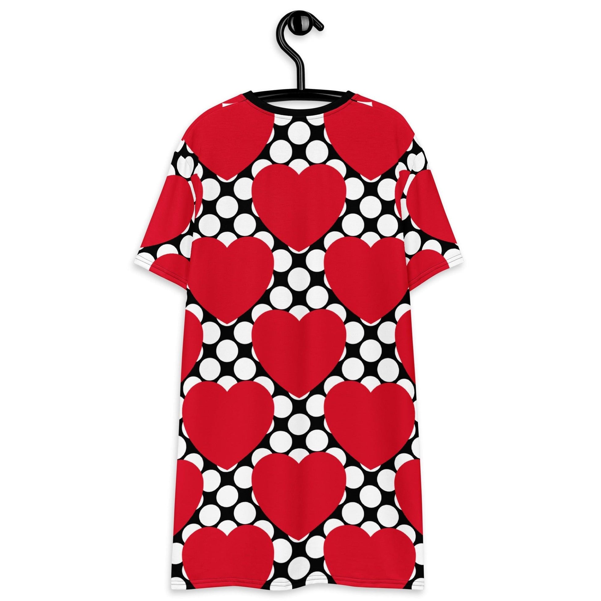 ELLIE LOVE DOT red black - T-Shirt Dress - SHALMIAK