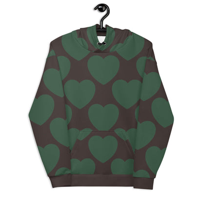 Hoodie - ELLIE LOVE forest - Bold heart print 6XL