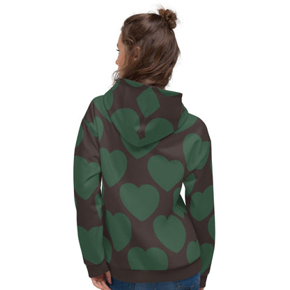 Hoodie - ELLIE LOVE forest - Bold heart print