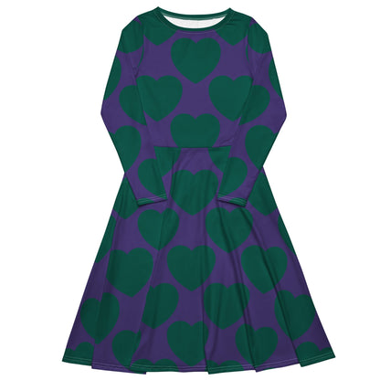 ELLIE LOVE green purple - Midi Dress With Pockets - SHALMIAK