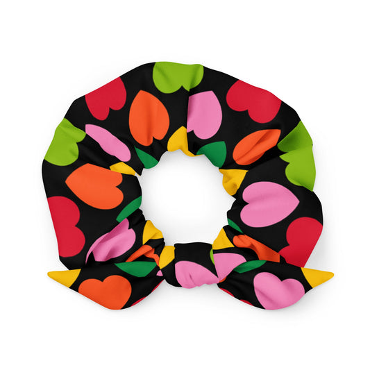 ELLIE LOVE mix black - Scrunchie - Bold Heart Print