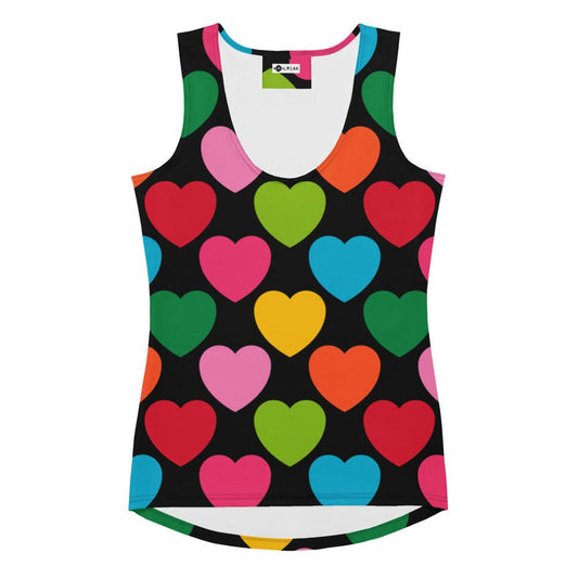 ELLIE LOVE mix black - Tank Top - Bold Heart Print