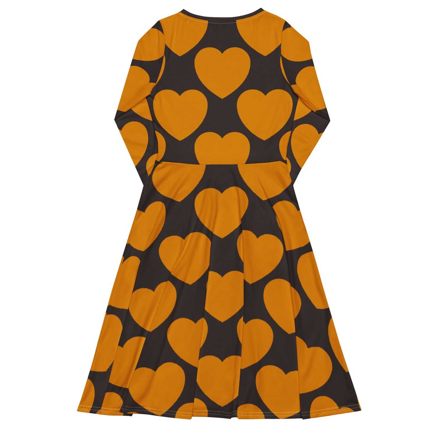 ELLIE LOVE orange brown - Midi Dress With Pockets - SHALMIAK