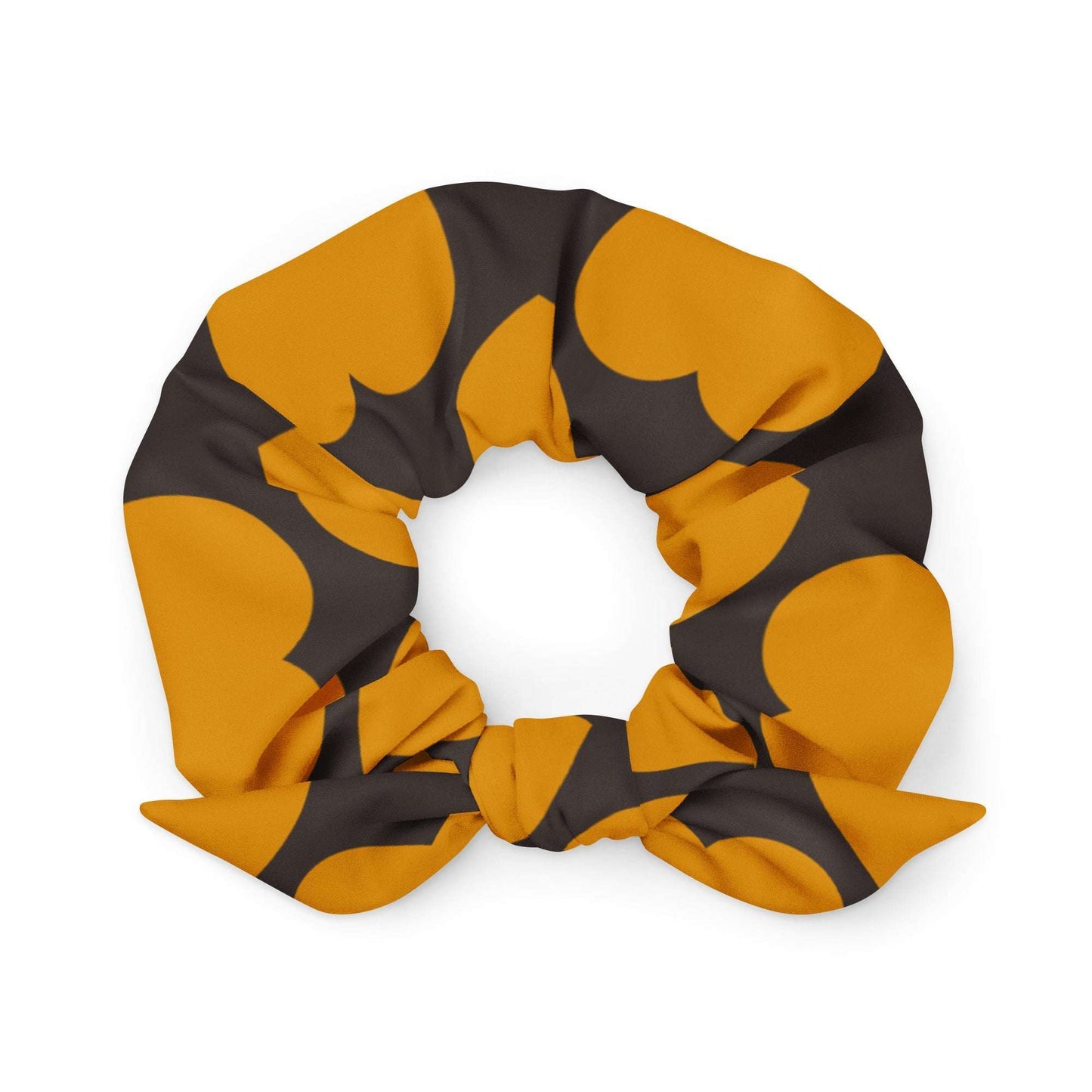 Scrunchie - ELLIE LOVE orange brown - Bold Heart Print