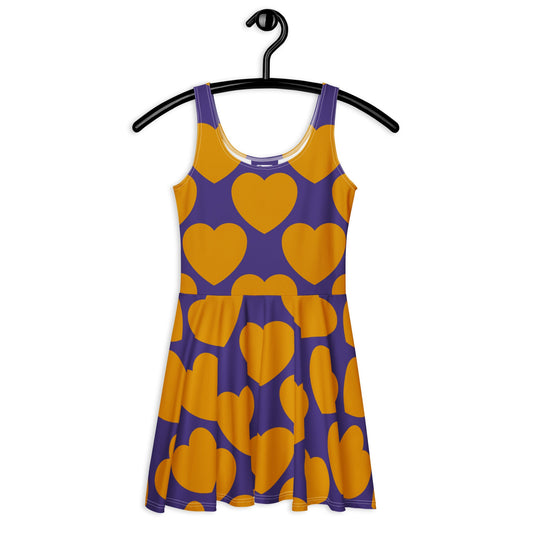 ELLIE LOVE orange purple - Skater Dress - SHALMIAK