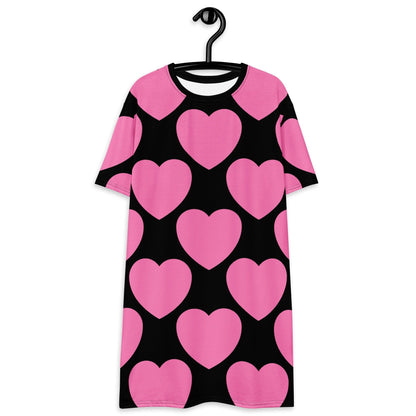 ELLIE LOVE pink black - T-Shirt Dress - SHALMIAK