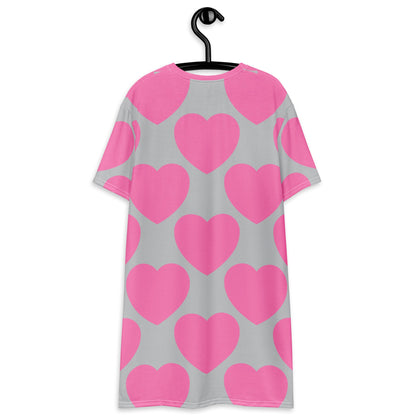 ELLIE LOVE pink grey - T-Shirt Dress - SHALMIAK