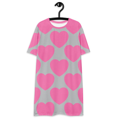 ELLIE LOVE pink grey - T-Shirt Dress - SHALMIAK