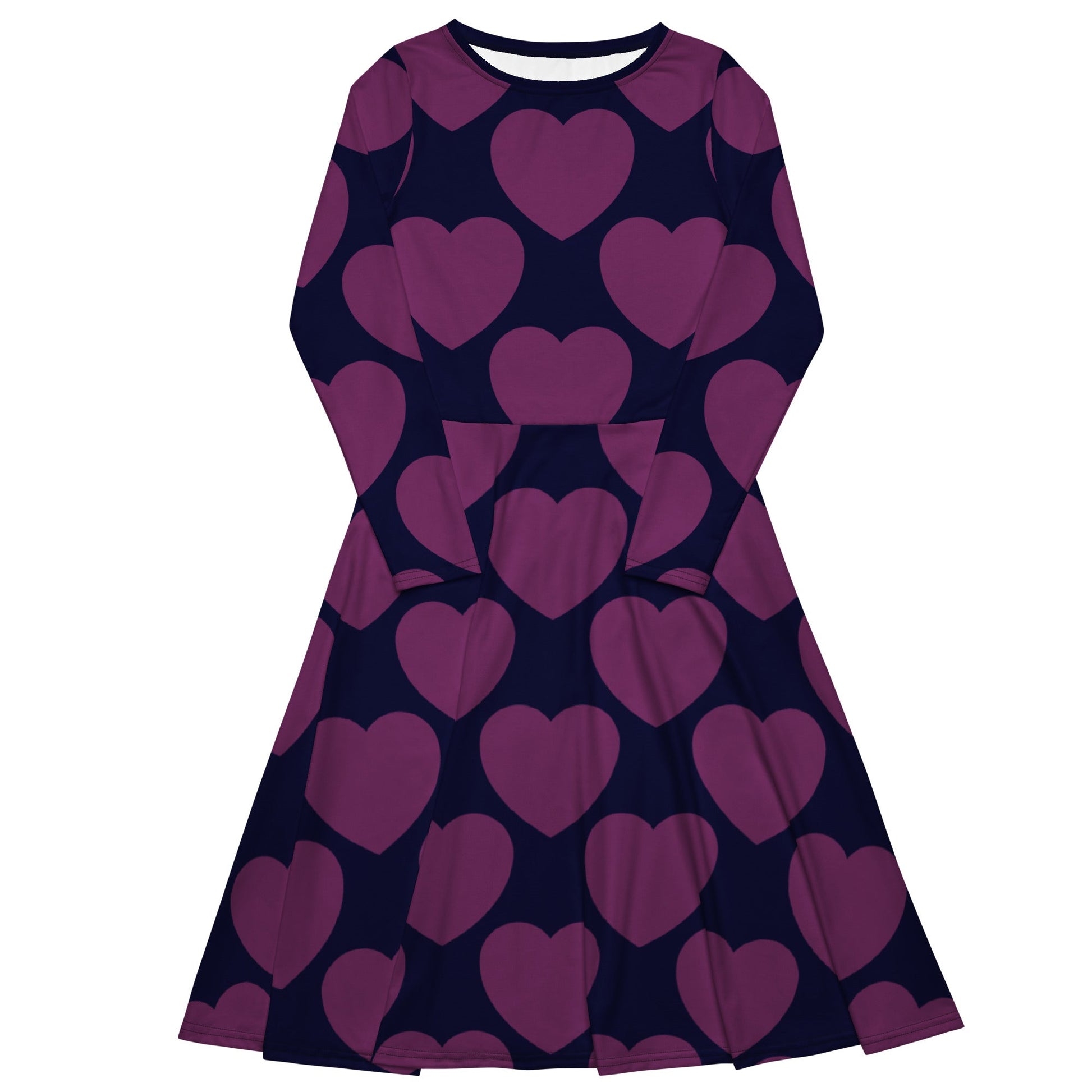 ELLIE LOVE plum - Midi Dress With Pockets - SHALMIAK