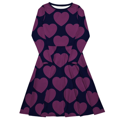 ELLIE LOVE plum - Midi Dress With Pockets - SHALMIAK