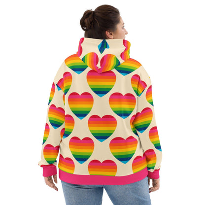 Hoodie - ELLIE LOVE rainbow - Bold heart print