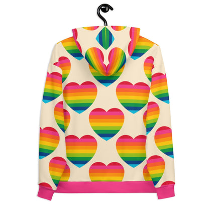 Hoodie - ELLIE LOVE rainbow - Bold heart print