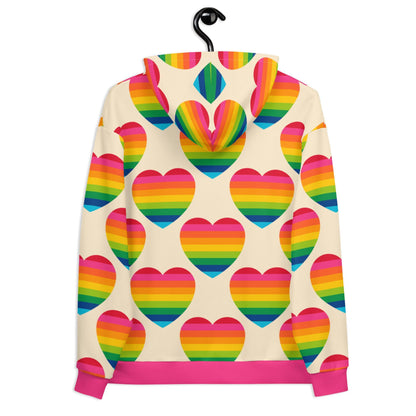 Hoodie - ELLIE LOVE rainbow - Bold heart print