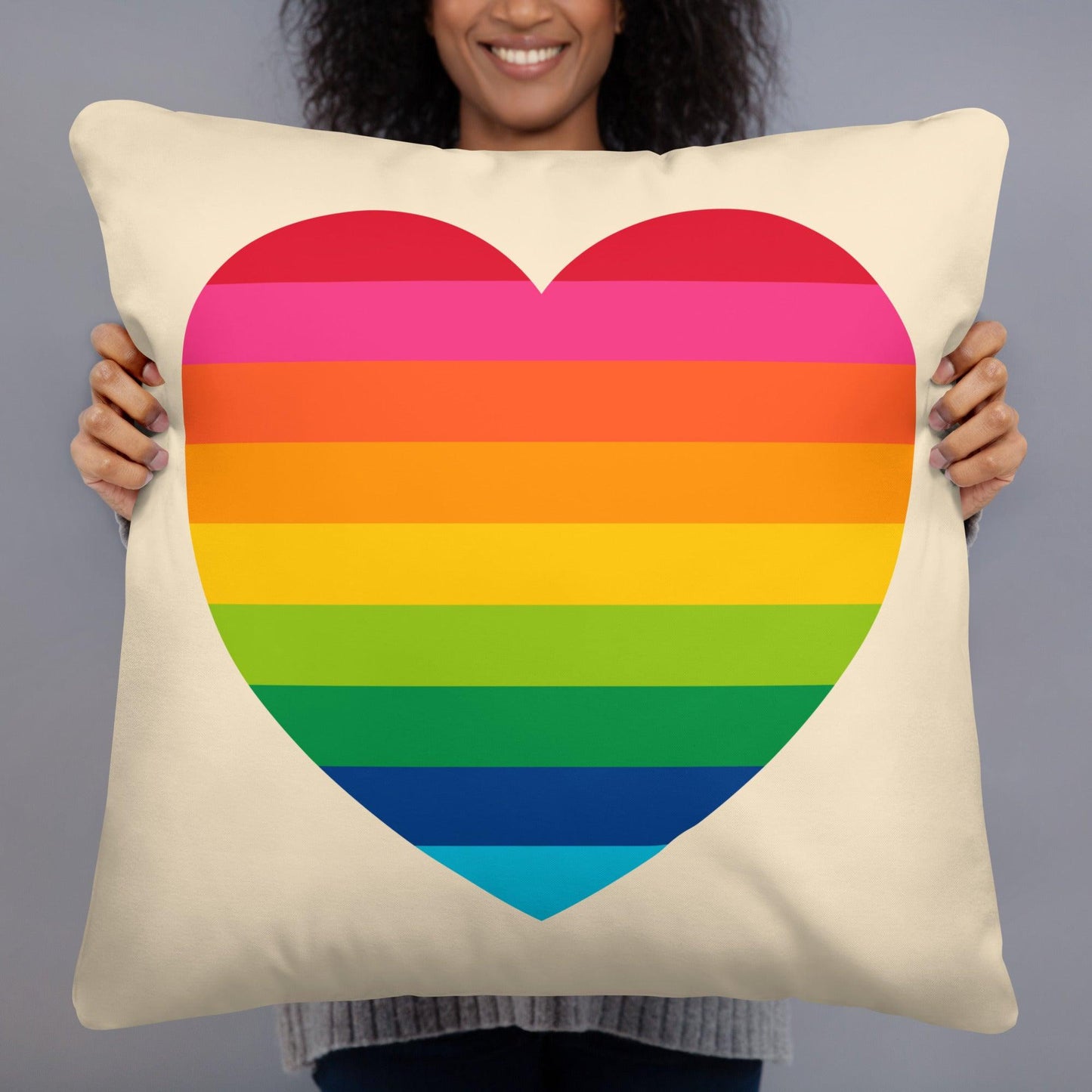 ELLIE LOVE rainbow - Pillow - Bold Heart Print