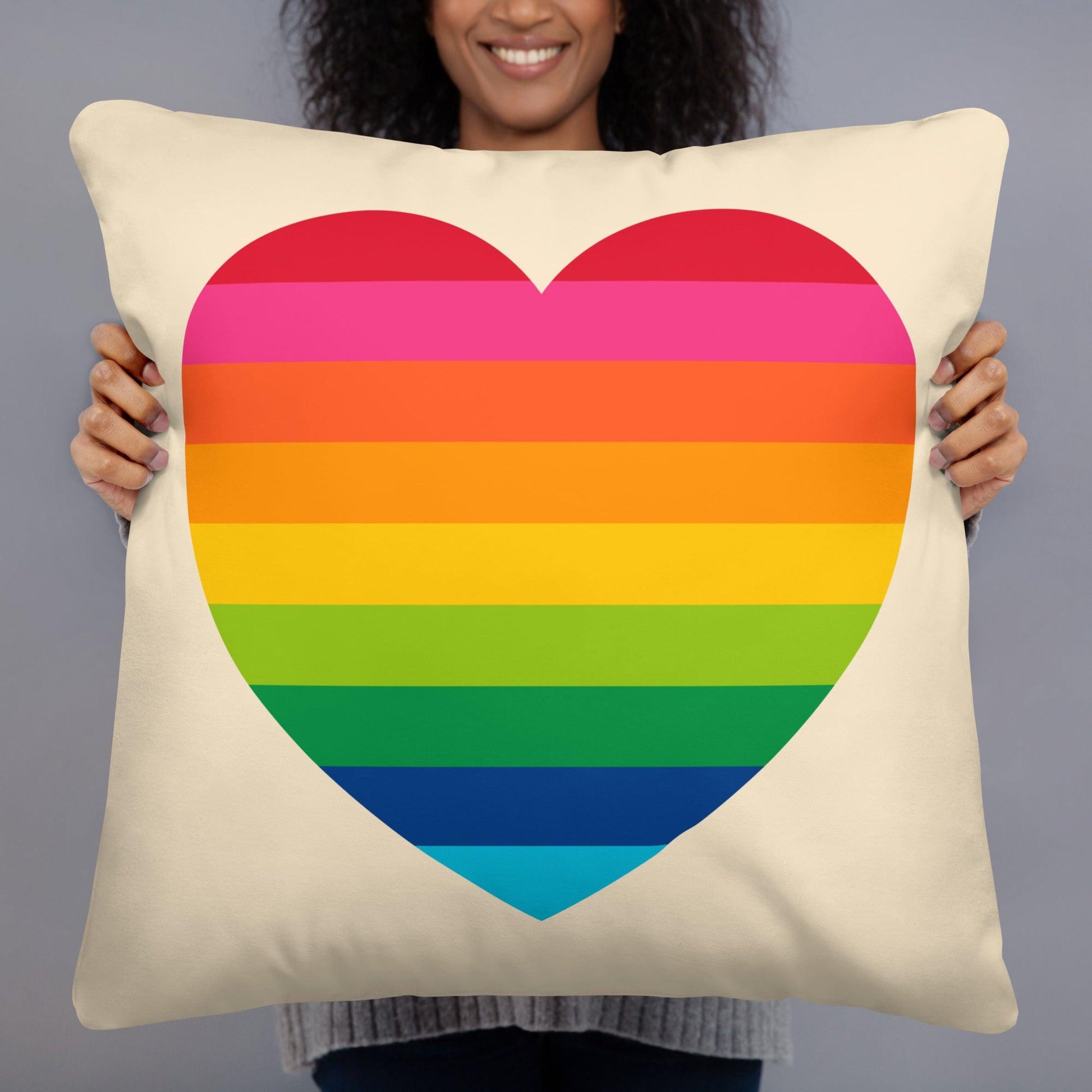 ELLIE LOVE rainbow - Pillow - Bold Heart Print