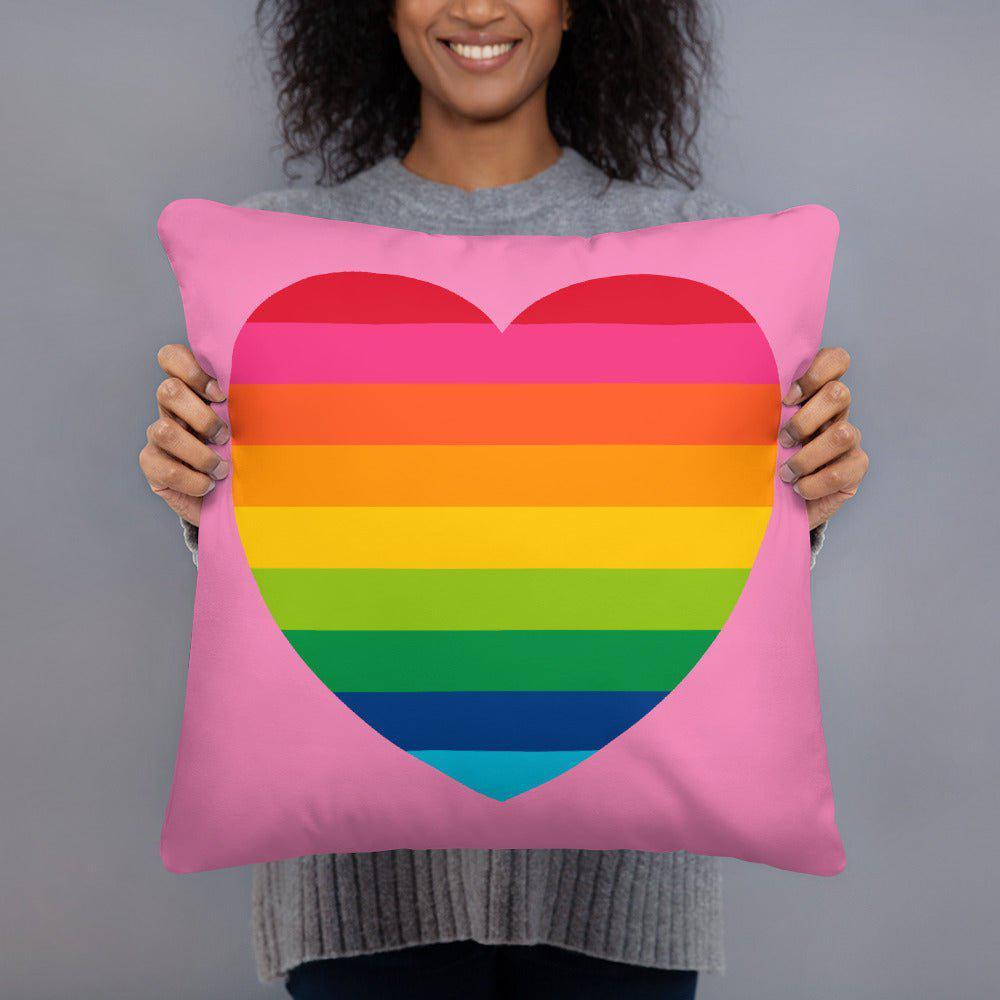 ELLIE LOVE rainbow - Pillow - Bold Heart Print