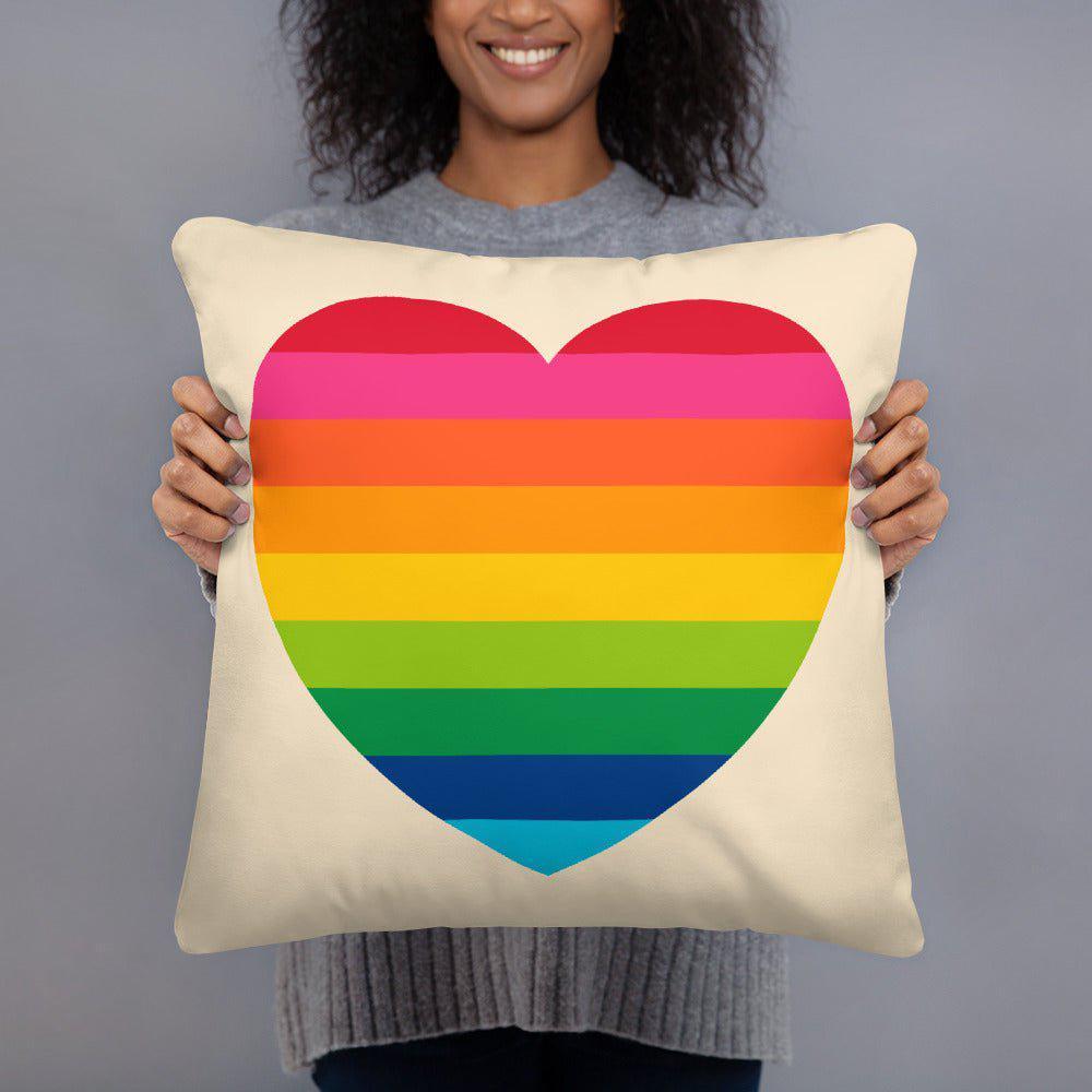 ELLIE LOVE rainbow - Pillow - Bold Heart Print