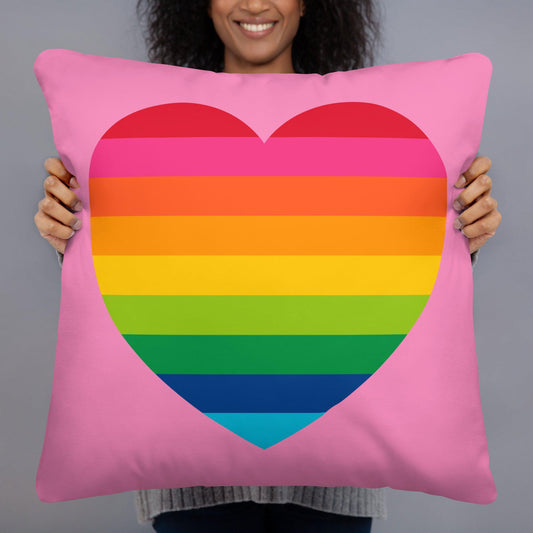 ELLIE LOVE rainbow - Pillow - Bold Heart Print