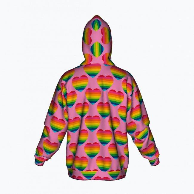 ELLIE LOVE rainbow pink - Cotton Zipper Hoodie - SHALMIAK