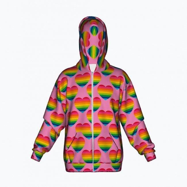 ELLIE LOVE rainbow pink - Cotton Zipper Hoodie - SHALMIAK