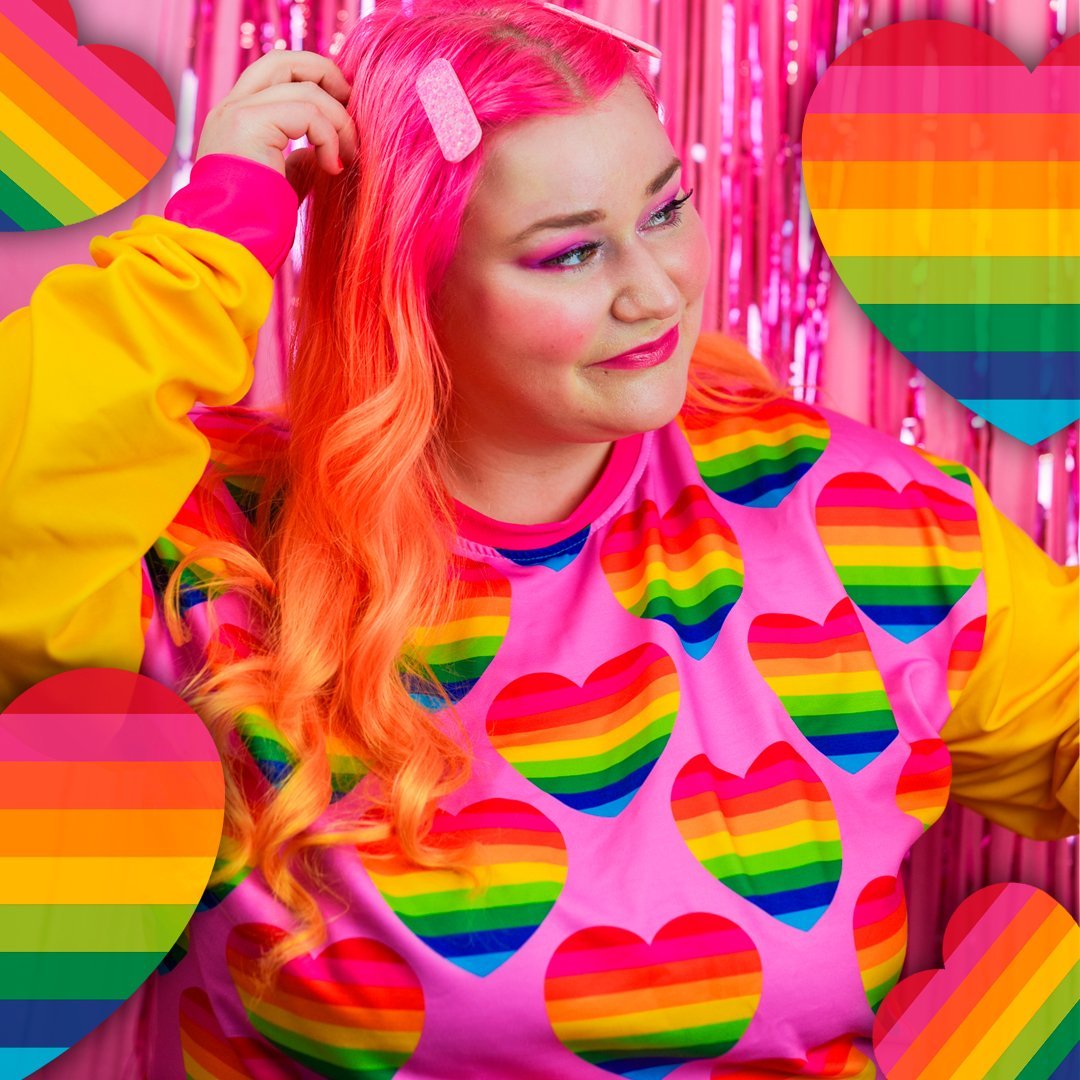 ELLIE LOVE rainbow pink - Sweatshirt - SHALMIAK