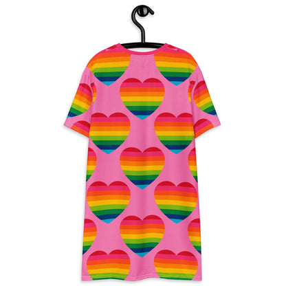 ELLIE LOVE rainbow pink - T-Shirt Dress - SHALMIAK