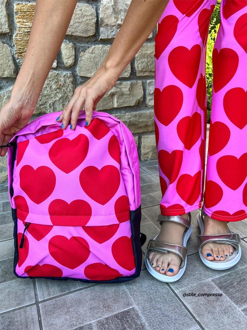 ELLIE LOVE red - Backpack - Bold Heart Print