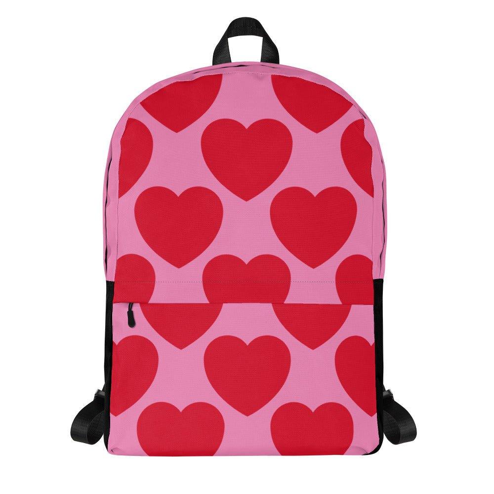 ELLIE LOVE red - Backpack - Bold Heart Print