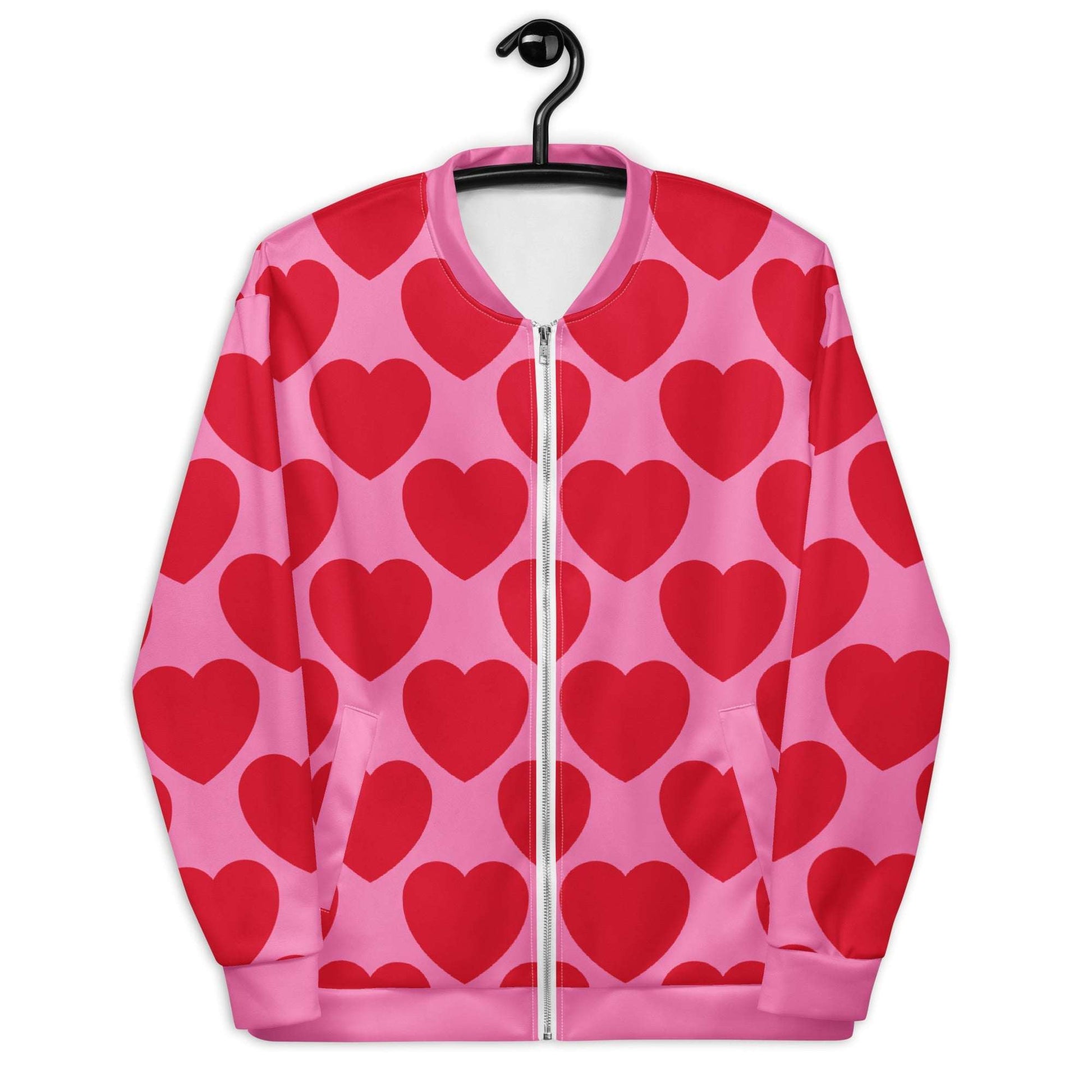 Bomber Jacket - ELLIE LOVE red - Bold Heart Print