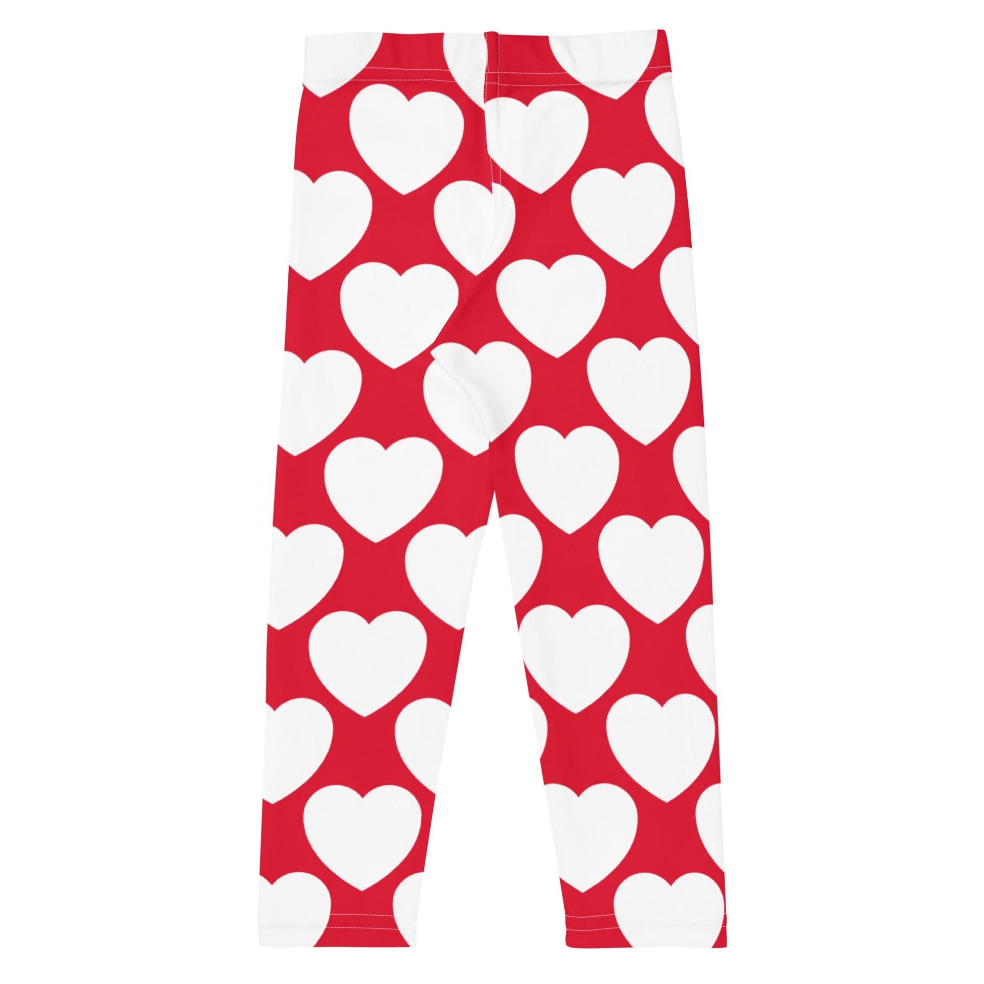 ELLIE LOVE red white - 2 - Kids' Leggings - SHALMIAK